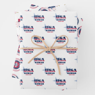 Hawaii, 50 States, Liberty Bell  Wrapping Paper Sheet