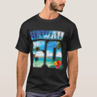 Hawaii 50th State Hawaii Hibiscus 50  T-Shirt