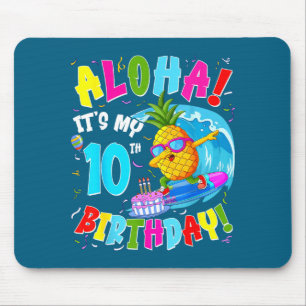 Hawaii aloha 10th birthday hawaiian boy girl 10 mouse pad