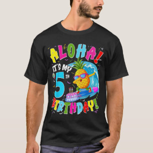Hawaii Aloha 5th Birthday Hawaiian Boy Girl 5 T-Shirt