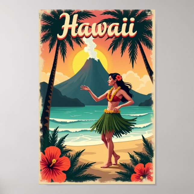 Hawaii Aloha Adventure – Retro Island Escape Poster (Front)