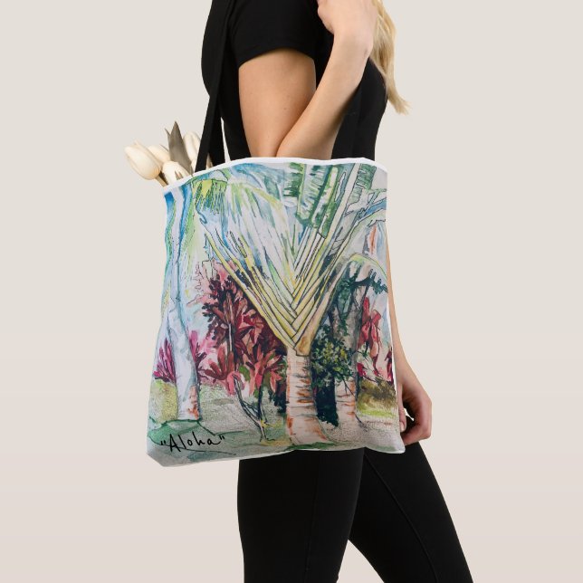 Hawaii " Aloha" All-Over-Print Tote, Shoulder Tote Bag (Close Up)