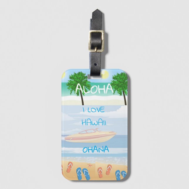 Hawaii Aloha Collection - Luggage Tag (Front Vertical)