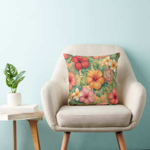 Hawaii aloha decorative flowers pattern cushion