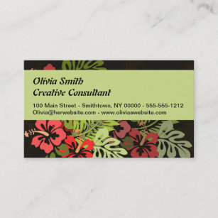 Hawaii Aloha Flower Art Print Business Card