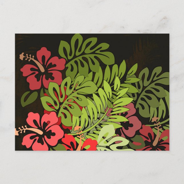 Hawaii Aloha Flower Art Print Postcard (Front)