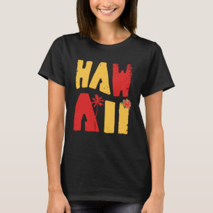 Hawaii Aloha Hibiscus Hawaiian Islands Surfer Tiki T-Shirt