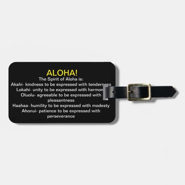 Hawaii Aloha Luggage Tag (Front Horizontal)