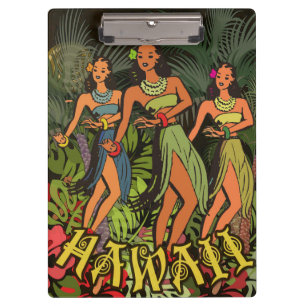 Hawaii Aloha Palm Hula Art Design Clipboard