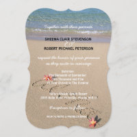 Hawaii Aloha Plumeria Flower Beach Wedding Invites