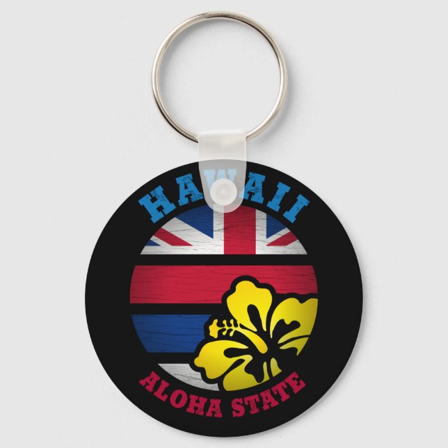 HAWAII ALOHA STATE FLAG KEY RING (Front)