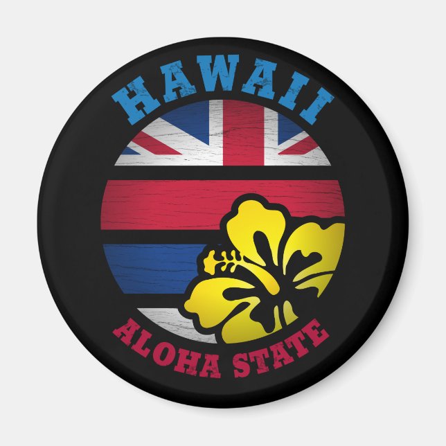 HAWAII ALOHA STATE FLAG MAGNET (Front)