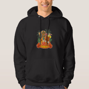 Hawaii Beach Cocktail Pineapple Totem Guitar Party Hoodie