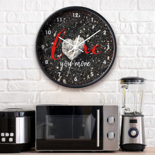 Hawaii Beach Coral Heart Photo Love You More Quote Large Clock