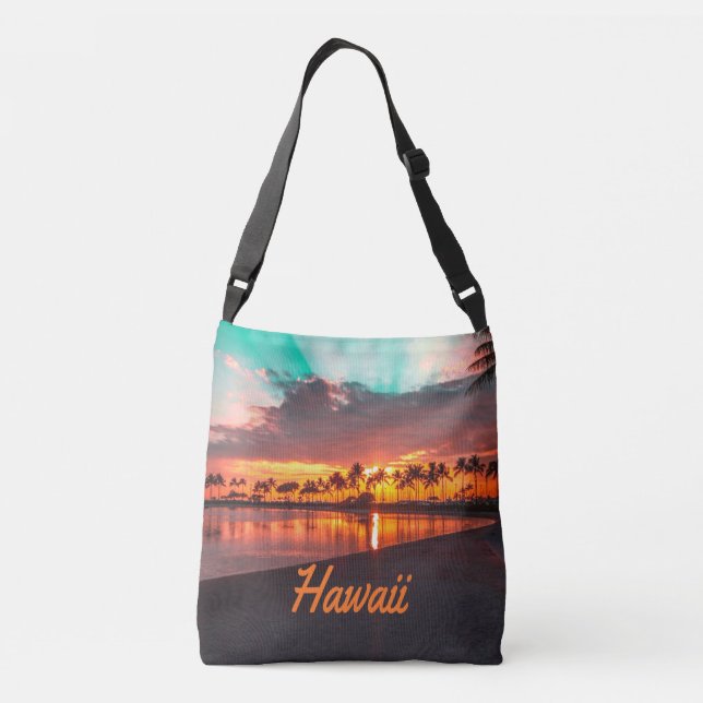 Hawaii Beach Hawaiian Islands Crossbody Bag (Back)
