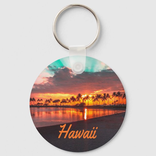 Hawaii Beach Hawaiian Islands Key Ring (Front)