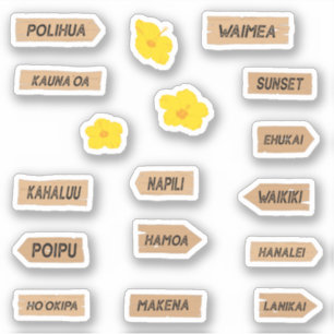 Hawaii Beach Names and Hibiscus Flowers