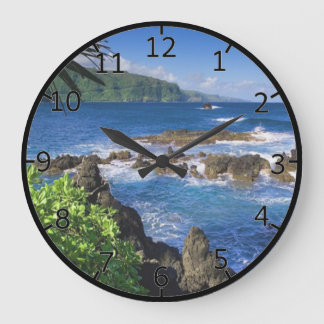 Hawaii Beach Scenery Large Clock