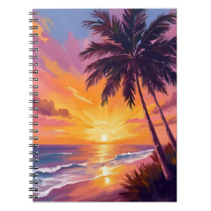 Hawaii Beach Sunset Painting Travel Notebook