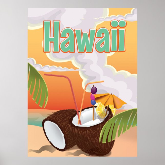 Hawaii beach vacation poster (Front)
