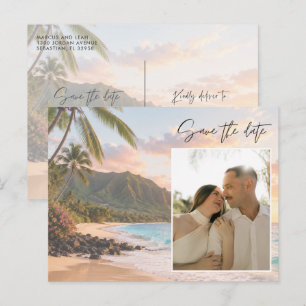 Hawaii Beach Wedding Photo Save the Date Postcard