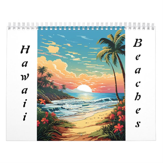 Hawaii Beaches Colour It Yourself Calendar (Cover)