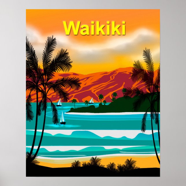 Hawaii BeachTravel Poster (Front)