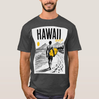 Hawaii Beautiful Scene Sun Surf Beach Tourist Ocea T-Shirt