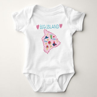 Hawaii Big Island Map Cute Pastel Illustration  To Baby Bodysuit