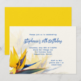 Hawaii Bird-of-Paradise Birthday Party Invitation