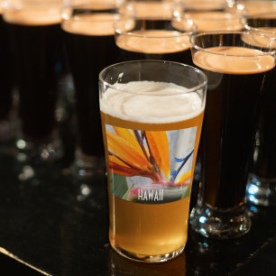 Hawaii Bird of Paradise Plant Floral Glass