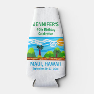 Hawaii Birthday Party Trip Favour Bottle Cooler