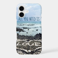 Hawaii Black Sand Beach Love Coral Heart Quote