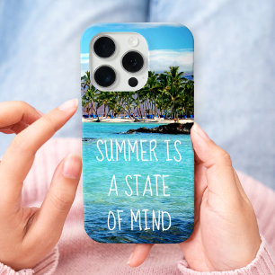 Hawaii blue ocean palm trees summer state of mind iPhone 16 pro case