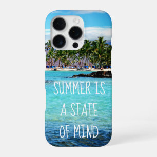 Hawaii blue ocean palm trees summer state of mind iPhone 16 pro case