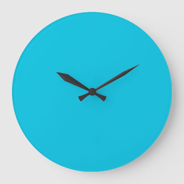 Hawaii Blue Solid Colour Large Clock (Front)