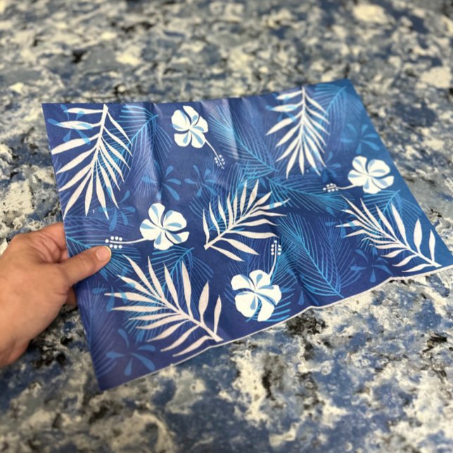 Hawaii Botanical Tropical Leaf Hibiscus Tissue Paper (Beautiful Modern Botanical  Trendy Tropical Palm Leaves and Hibiscus Hawaii Chic Floral Tissue Paper)