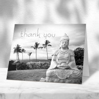 Hawaii Buddha Black White Photo Modern Typography