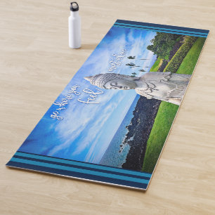 Hawaii Buddha Tropical Photo Inspirational Quote Yoga Mat