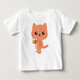 Hawaii Cat, Cute Cat, Orange Cat, Cocktail, Luau Baby T-Shirt