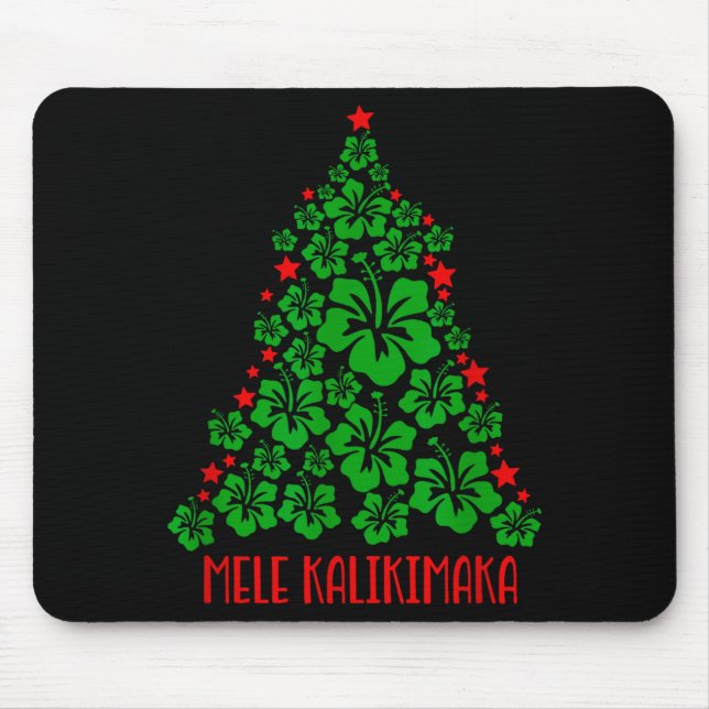 Hawaii Christmas Mele Kalikimaka Floral Christmas  Mouse Pad (Front)