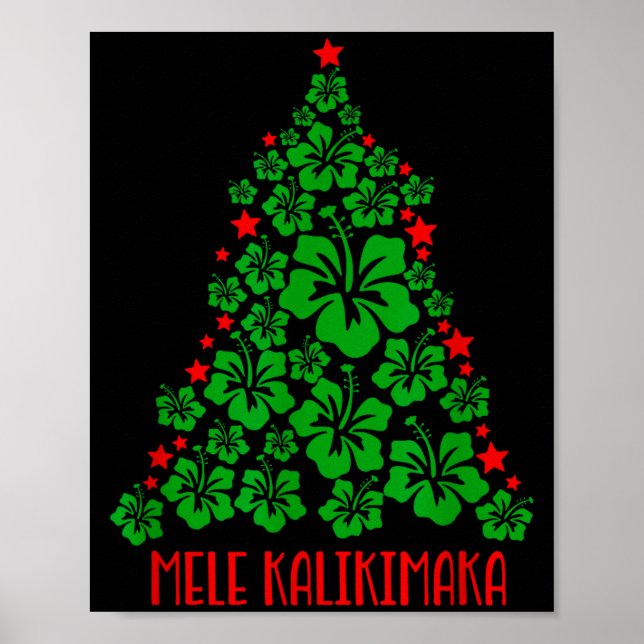 Hawaii Christmas Mele Kalikimaka Floral Christmas  Poster (Front)