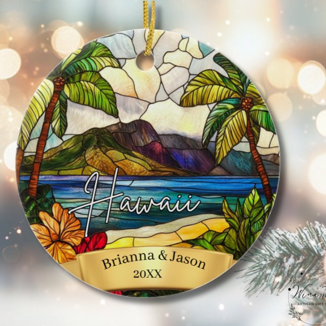 Hawaii Christmas Ornament Couples Family Vacation (Creator Uploaded)