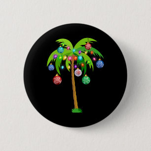 Hawaii Christmas Palm Tree Tropical Xmas Coconut L 6 Cm Round Badge