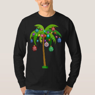 Hawaii Christmas Palm Tree Tropical Xmas Coconut L T-Shirt