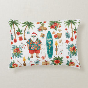Hawaii Christmas themed with Santa Claus Decorative Cushion
