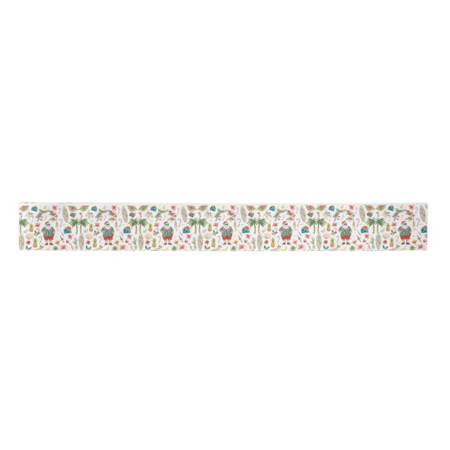 Hawaii Christmas themed with Santa Claus Satin Ribbon (Front)