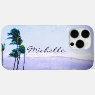 Hawaii Coastal Palm Trees Purple Mountains Name iPhone 16 Pro Max Case
