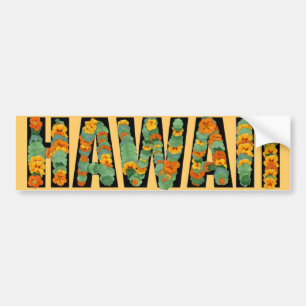 Hawaii colourful flowers bright bumpersticker bumper sticker