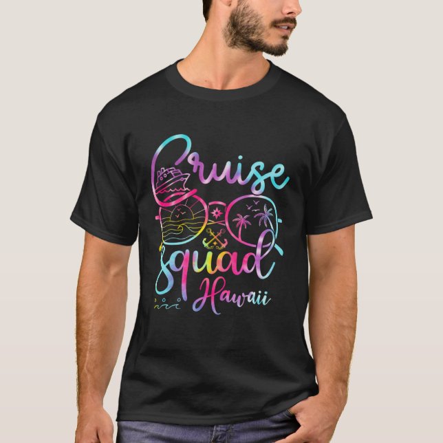 Hawaii Cruise Squad 2023 Tie Dye Holiday Family Ma T-Shirt (Front)